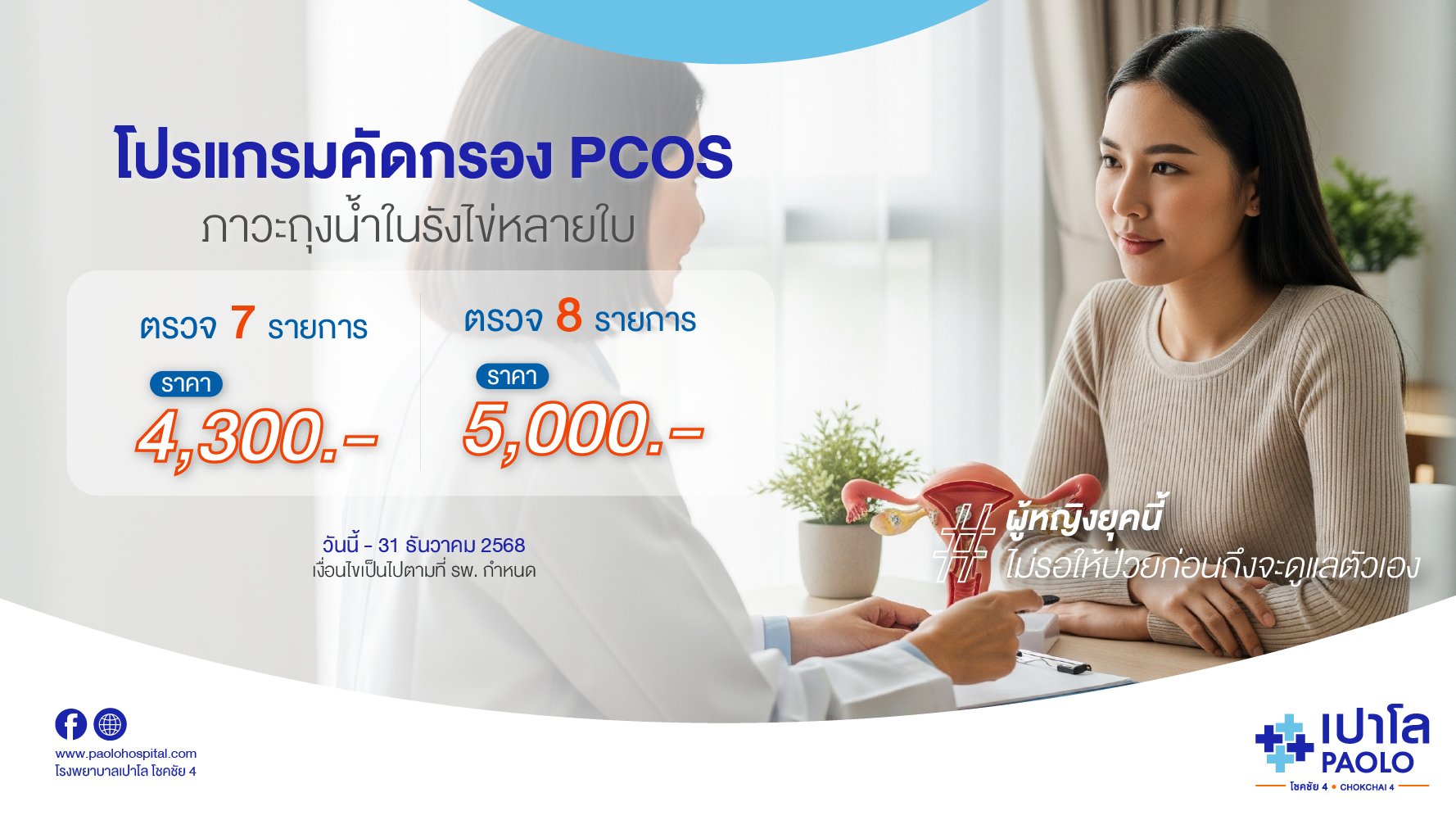 โปรแกรมคัดกรองภาวะถุงน้ำในรังไข่หลายใบ (PCOS) ปี 2568